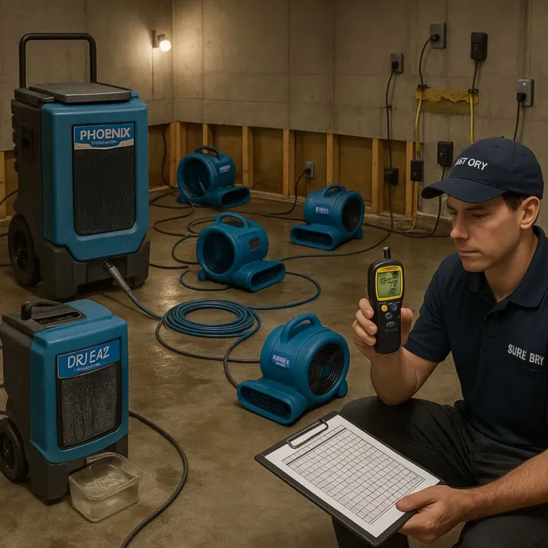 Structural Drying and Dehumidification process in Palmetto, GA